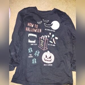 Youth kid size 10 Halloween black pumpkin shirt